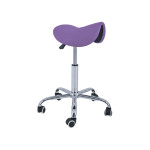 Pony Σκαμπό Purple τροχήλατο Μασάζ Ανατομική Θέση για κρεβάτι Φυσικοθεραπείας Ρεφλεξολογίας Οδοντιάτρων με Αμορτισέρ 